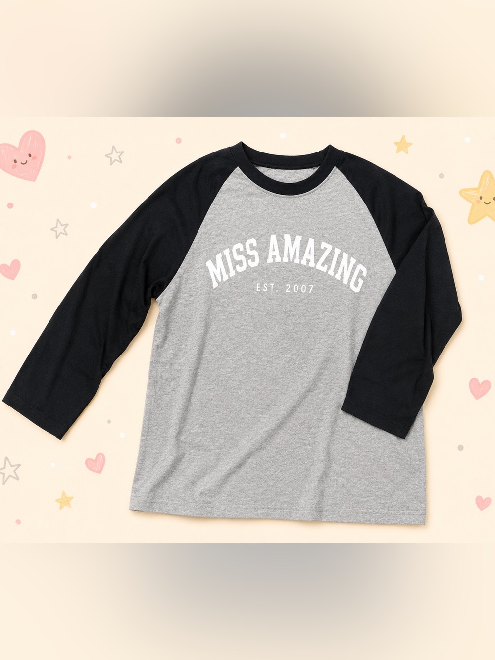 Miss Amazing three-quarter sleeves white writing